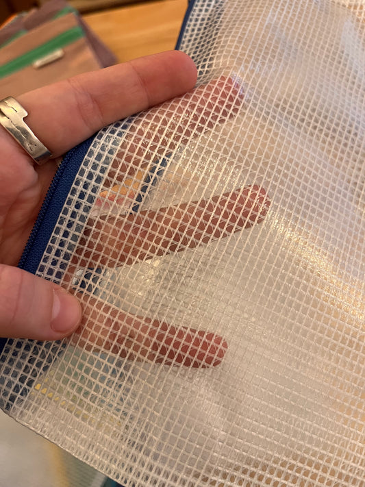 Mesh Tasche mit Reißverschluss, versch. Farbe und Größen