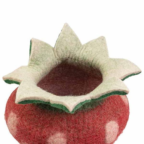 Korb Erdbeere aus 100% Wollfilz