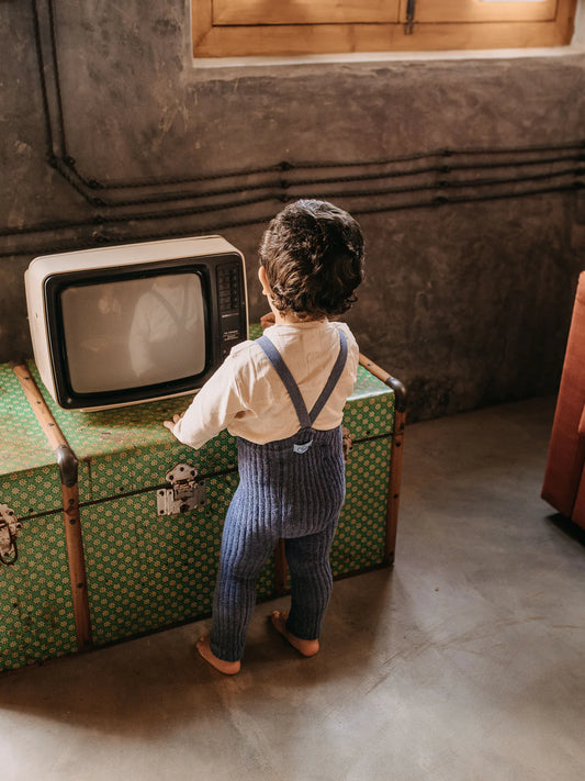 Legging mit Trägern GRANNY, Steel Blue Blend footless