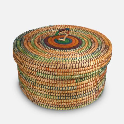 Korb mit Deckel, bunt Ø30cm