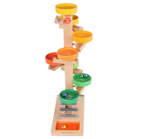Tellerturm Murmelbahn mit Glockenspiel, bunt