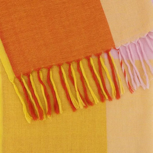 Wollschal orange/rot/gelb