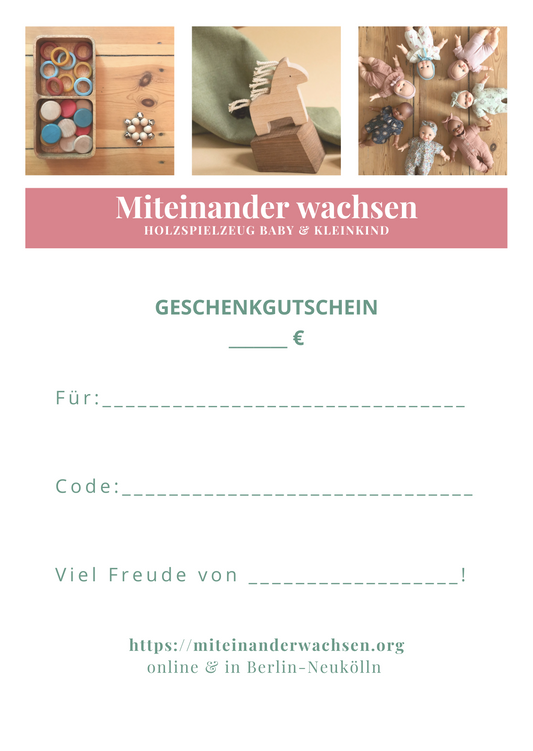 Gutschein Online-Shop | Spielzeug, Stoffwindeln etc. für Baby und Kleinkind