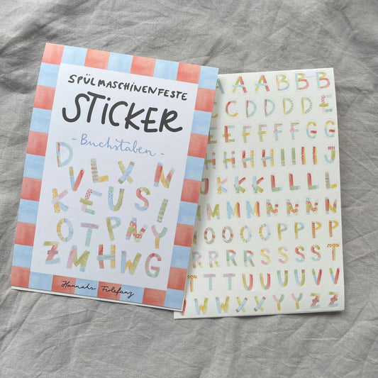 Spülmaschinenfeste Sticker Buchstaben