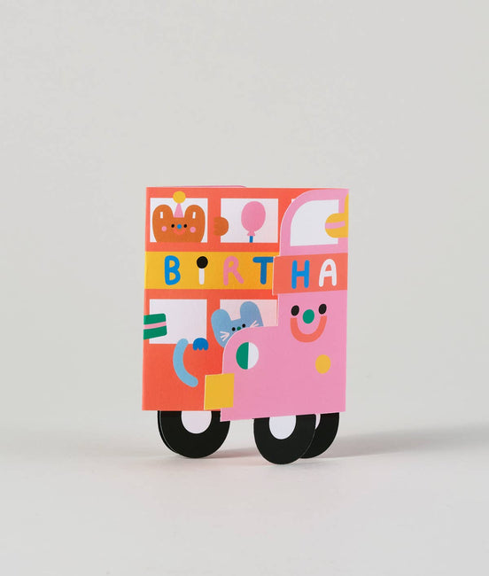 Klappkarte zum Geburtstag mit dem Bus