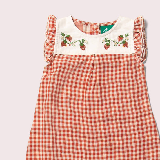 Sommer Strampler mit Erdbeeren (3-6 Mo)