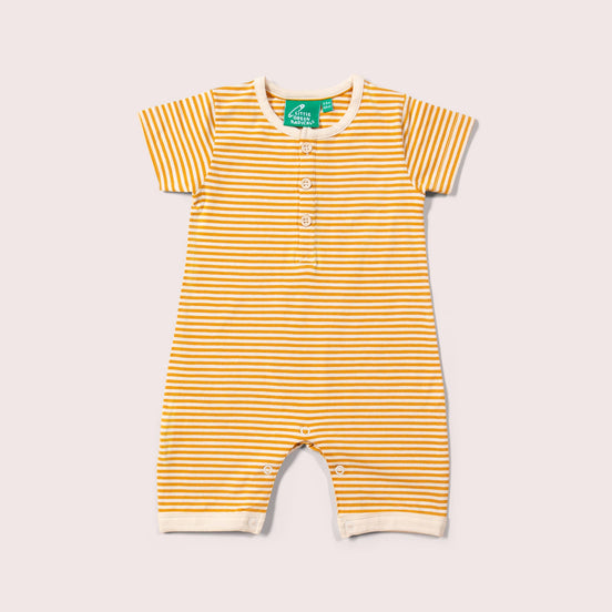 Sommer Strampler gold gestreift (0-3 Mo)