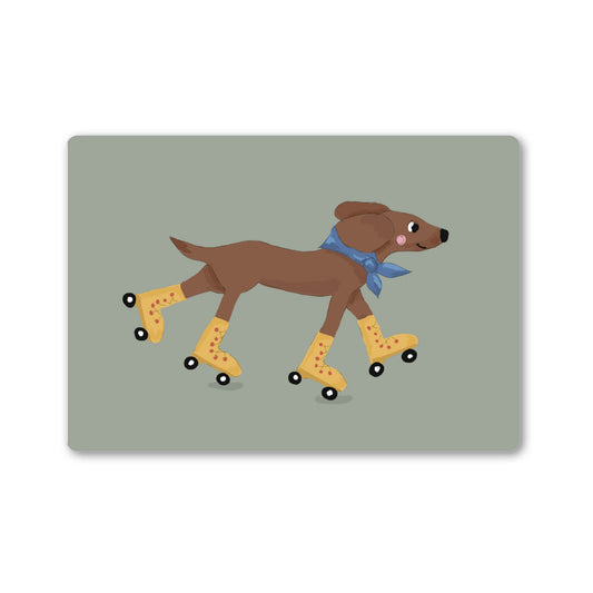 Frühstücksbrett Rollschuhhund