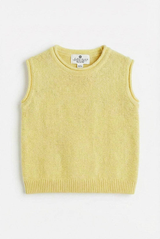 Weste aus Merinowolle, Butter yellow