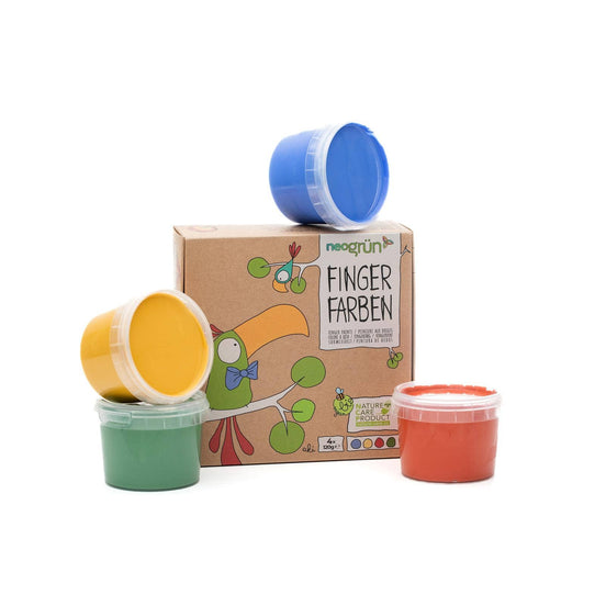 Fingerfarben bio & vegan, 4er Set "Aki"