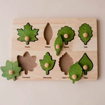 Blatt-Puzzle aus Holz