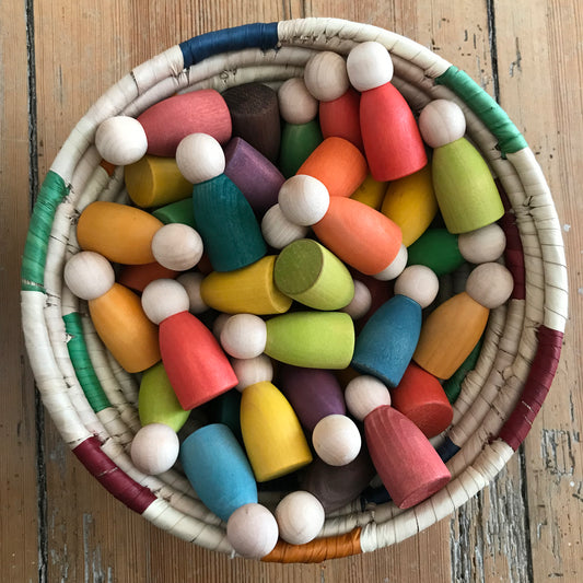 Bunter Korb aus Palmblatt Ø25cm